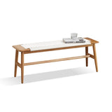 ZNTS Design Natural Oak Wood Dining Bench Bed Bench for Dining Room, Bedroom, Bathroom 94385088