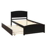 Twin size Platform Bed with Trundle, Espresso 46877340