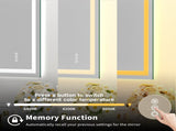 55x30" Frameless Eco-Friendly Silver Mirror Dual LED Light Strips Front and Back LightingUnable 86556548
