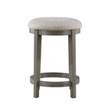 Light Gray Finish Counter Height Stools Set of 2, Foam Cushioned Seat Industrial Design Kitchen B011P238921