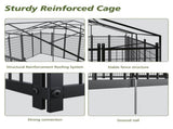 Large Dog Kennel Outdoor Pet Pens Dogs Run Enclosure Animal Hutch Metal Coop Fence with Roof Cover. W1820P378147