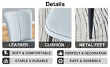 Modern minimalist dining chairs and office chairs. 2-piece set of light gray PU seats with black W1151116749