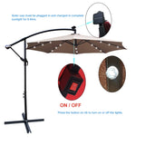 10 ft Outdoor Patio Umbrella Solar Powered LED Lighted Sun Shade Market Waterproof 8 Ribs Umbrella W65690318