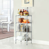 ZNTS XM-207S Rectangle Carbon Steel Metal Assembly 4-Shelf Storage Rack Silver Gray 93246884