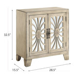 Antique White Console Table with Mirrored Doors B062P181413