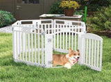 6-Panel HDPE Dog Playpen - Convertible Design , Lockable Door, Suction Cups Ground 55478719