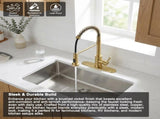 Kitchen Faucet with Pull Down Sprayer Industrial 1 Handle 1 Hole Or 3 Hole Faucet for Farmhouse 80026152
