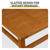 Outdoor Wood Coffee Table, 42" Farmhouse Side Table for Patio, Solid Cedar Wood Accent Table with 53912623