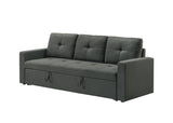 Burleigh 83.5"W Dark Gray Fabric Sleeper Sofa with Tufted Cushions B061P253492