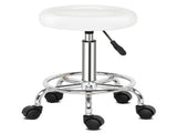 Round Stool with Lines Rotation Bar Stool White 44812868