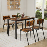 5-Piece Dining Table Set with 4 Chairs, 43" Kitchen Table & Chairs Set for 4, Dining Room Table with W578133461