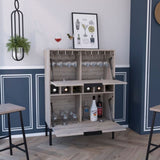 Rowan Bar Cabinet, Six Built-in Wine Rack, Double Door Cabinet B128P176140