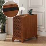 End Table with 3 Drawers, Corner Table with 2 Open Shelves, Tall Side Table for Bedroom and Corner, W2593P289146