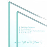 44 to 48 in. W x 76 in. H Double Sliding Frameless Soft-Close Shower Door, Premium 3/8 Inch W1573126517