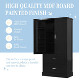 ZNTS Tall Bathroom Storage Cabinet, Cabinet with Two Doors and Drawers, Adjustable Shelf, MDF Board, N725P178675B