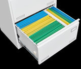 Filing Cabinet Lateral File Cabinet 3 Drawer, White Filing with Lock, Locking Metal File W1247118745