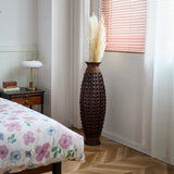 A 39-inch tall hand-woven bamboo floor vase - a decorative highlight for the living room, foyer or W2796P283884