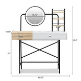 ZNTS 40" Makeup Vanity Desk with 3-Mode Lighted Mirror & Wireless Charging Station , Vanity Table with 53021239