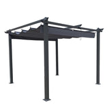 ZNTS 10x10 Ft Outdoor Patio Retractable Pergola With Canopy Sunshelter Pergola for W41940784