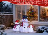 Set of 3 Lighted Snowman Family Christmas Yard Decorations, 4FT 3FT 2FT Pre-lit Pull Up Snowman with 22470567
