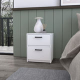 White 2-Drawer Nightstand B062P175087