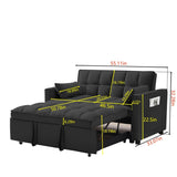Modern Velvet Loveseat Futon Sofa Couch w/Pullout Bed,Small Love Seat Lounge Sofa w/Reclining W1359P183643