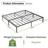 ZNTS King Size Metal Bed Frame W427135021