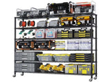 6-tier disassembly and assembly with adjustable spacing. With adjustable feet and wheels. Iron 58676161