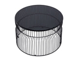 CT901 Modern Contemporary Metal Nested base and Tinted tempered glass top material 30" Coffee Table, B009P306196