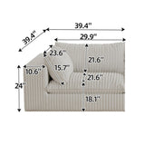 Cloud Sofa,Corduroy Fabric,Deep Seat Couches,Double-layer design,Removable Cushion,No Assembly, DIY W2824P324525
