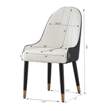 PU-Leather Chairs Metal Legs & Backrest, Modern Desk Chair for Living Room, Dining Room, Black W509P167722