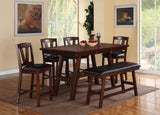 ZNTS Dark Walnut Wood Framed Back Set of 2 Counter Height Dining Chairs Breakfast Kitchen Cushion Seats B01158666