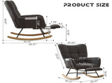 Teddy Fabric Wingback Glider Rocker & Ottoman Set, Nursery Nursing Rocking Chair with Side Storage 75497389