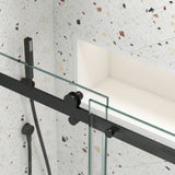Glass shower door, sliding door, with 5/16" tempered glass and Matted Black finish 4874 W2122P208846