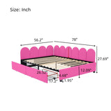 Full Size Upholstered Daybed with 2 Drawers, Velvet Sofabed with Soft Fabric Headboard, No N733P194901R