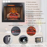 28 inch Infrared Electric Fireplace withTrim kit Insert, Touch Panel Home Decor Heater, Smokeless W1769P252987