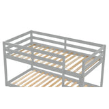 ZNTS Twin over Twin Floor Bunk Bed,Grey 48373666