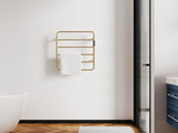 Brushed Gold 18.7" Heated Towel Rack for Bathroom,Wall Mounted with Intelligent Touch Screen Timer, 03081900