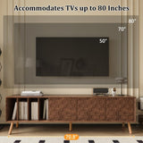 70" Mid-Century Modern TV Stand, Media Console Table for TVs up to 80'', Entertainment Center with 5 N710P222773P