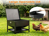 Heavy Duty Stainless Steel Chicken Feed Hopper with Lift Top Cover, Raised Legs Spill-Proof Poultry 61356774