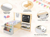 Kids Multifunctional Art Center with Double-Sided Easel, Wooden Art Table Bench Set for 3 Years, 92137640