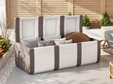 80 Gallon Extra Large Outdoor Deck Box Waterproof PP Storage Box with Lockable Lid-Beige 71337530