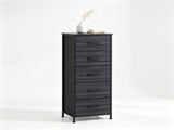 Vertical Fabric Storage Dresser, Tall Narrow Storage Tower with Large Capacity Drawers, Sturdy Metal 75487294