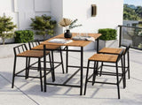 5-Piece Acacia Wood Garden Table and Chair Set 27156711