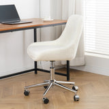 Modern teddy fleece fabric with chrome legs living room furniture dining chair, soft and W210127509