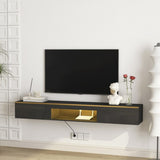 Floating TV Stand Wall Mounted with 16 Color LEDs,69" Modern TV Stand, Floating TV Cabinet W1321P237658