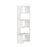 ZNTS FCH 5-layer L-shaped corner display rack particle board 60*60*165cm white 73137996