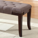Linon Tufted Bench, Fabric, Brown T2574P164587