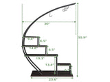 5 Layers Semicircle Iron Wood Suitable For Garden Balcony Patio Lawn Home Decoration Plant Stand 56044277