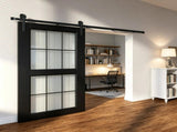 Smooth & Silent Sliding Barn Door Hardware Kit, 8FT Heavy Duty Track for 3.7-4.3FT Wide and 10773164